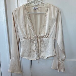 Princess Polly Cream Lace Top